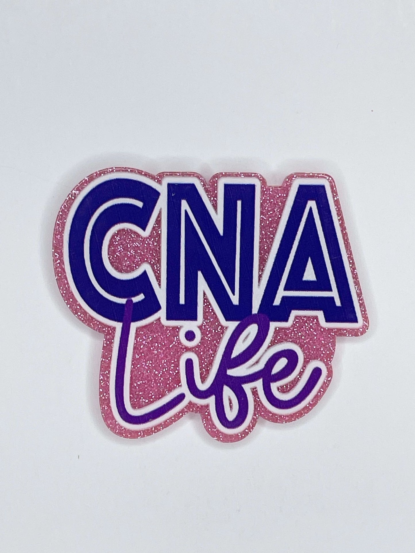 FLATBACK ACRYLIC CNA LIFE PINK DARK BLUE F13