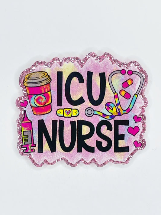 FLATBACK ACRYLIC ICU NURSE PINK F25