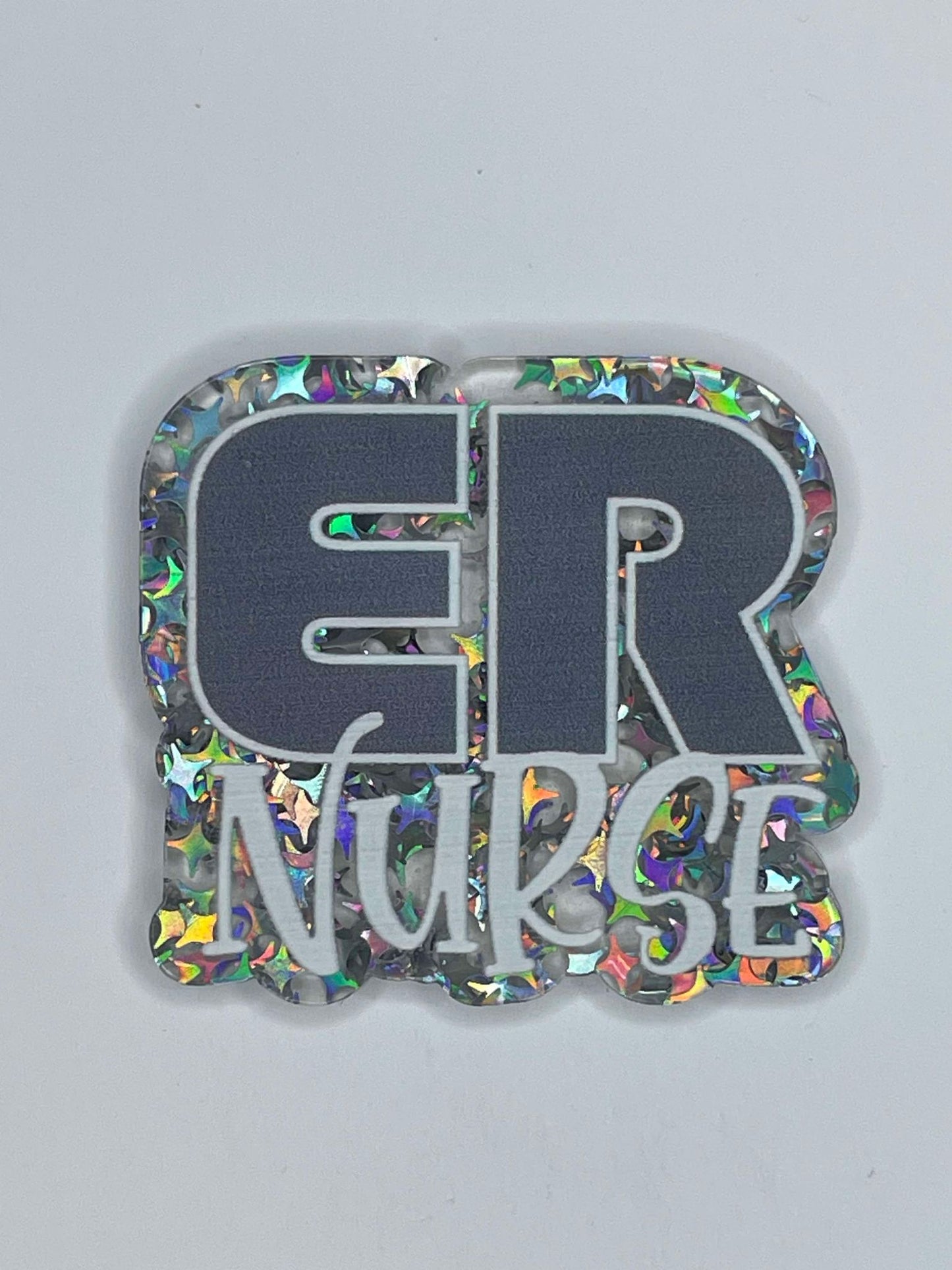 FLATBACK RESIN ER NURSE SILVER F7