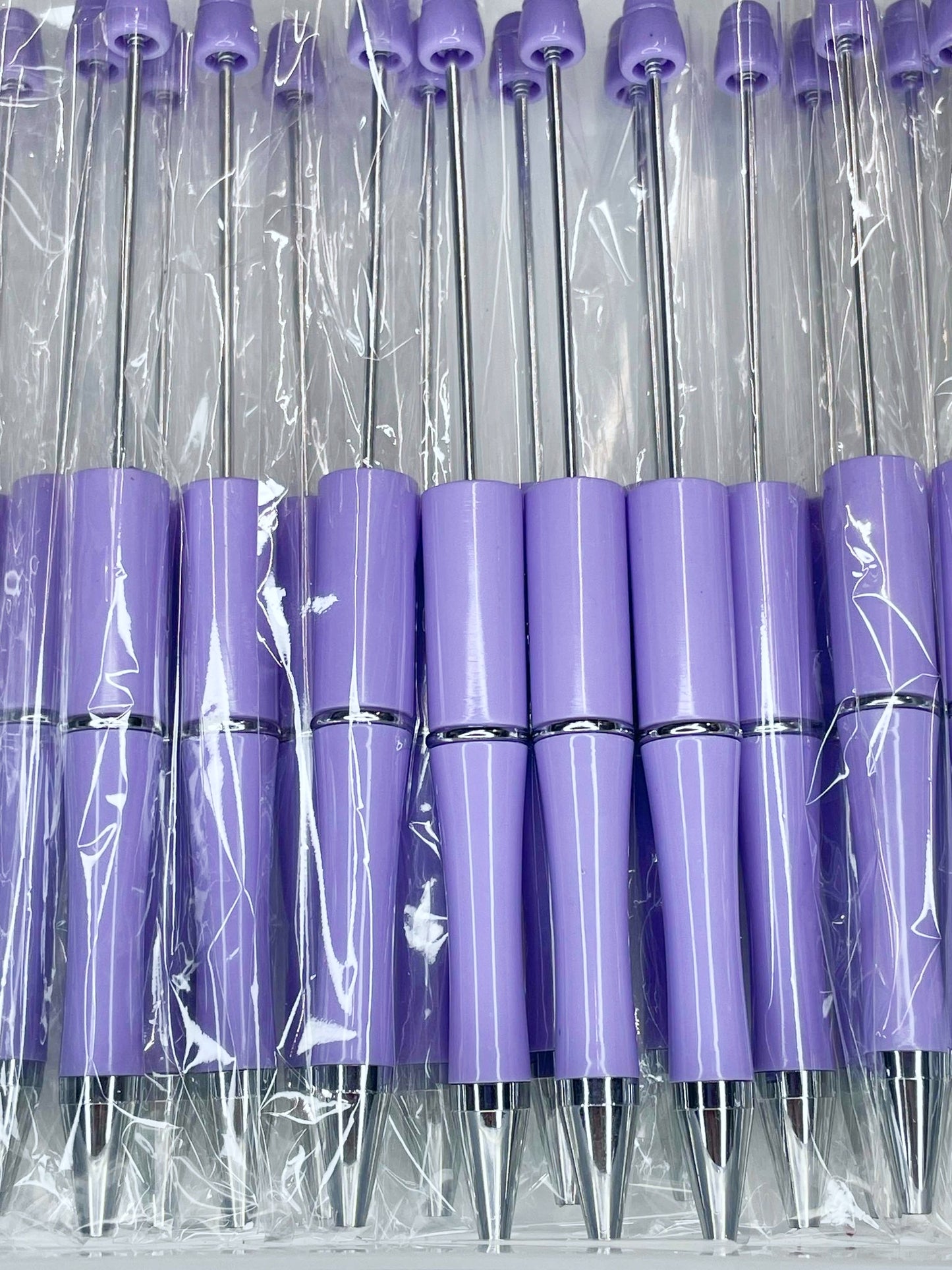 WHOLESALE PACK - BEADABLE PLASTIC PEN SOLID DUSTY LILAC B4 (10ct)