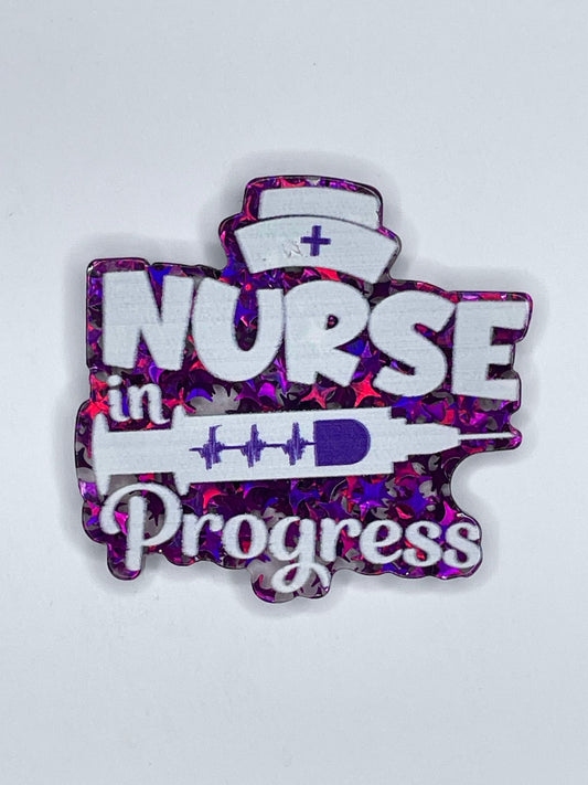 FLATBACK ACRYLIC NURSE IN PROGRESS PURPLE F16