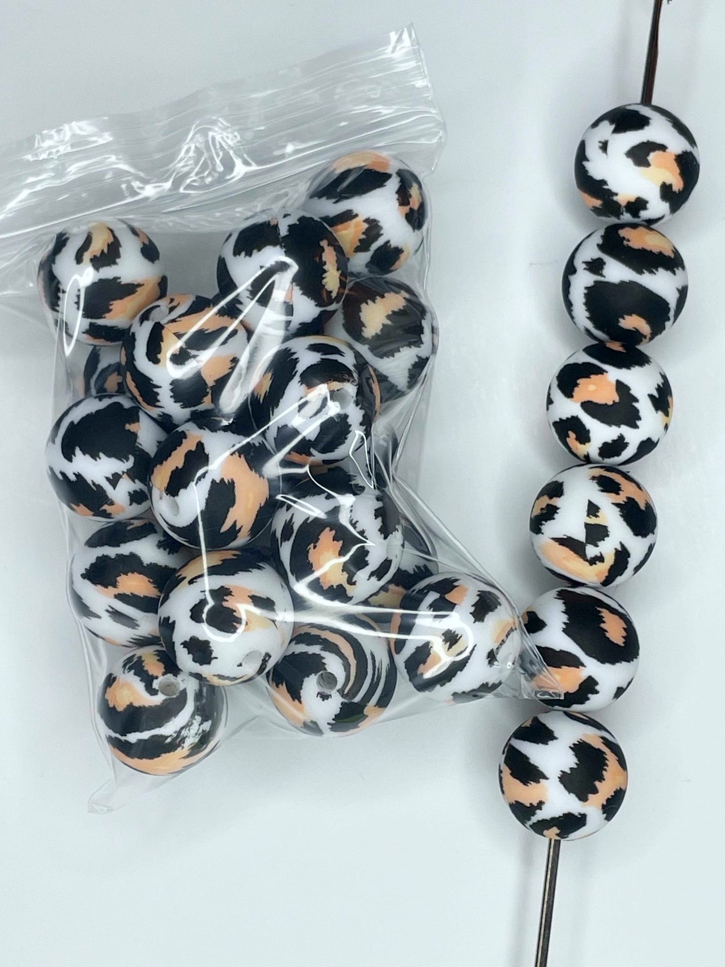 WHOLESALE - P432 PEACH LEOPARD 15MM PRINT 20 PACK