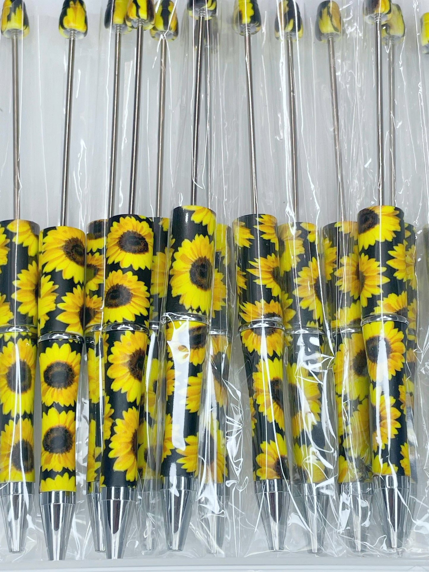 BEADABLE PLASTIC PEN PRINT SUNFLOWER B27 (1ct)