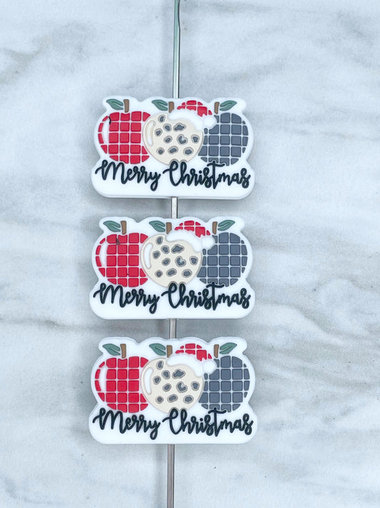 (DISCONTINUED) MERRY CHRISTMAS APPLES SILICONE FOCAL (1ct)