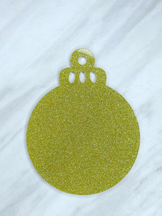 ACRYLIC ROUND ORNAMENT BLANK - GOLD GLITTER (1ct)