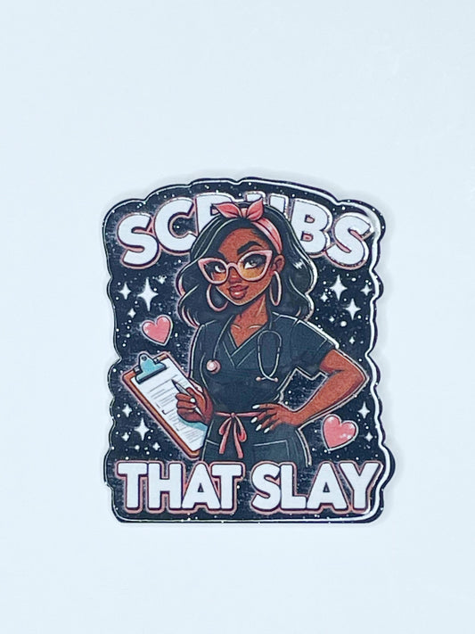 FLATBACK ACRYLIC SCRUBS THAT SLAY F231 (1ct)