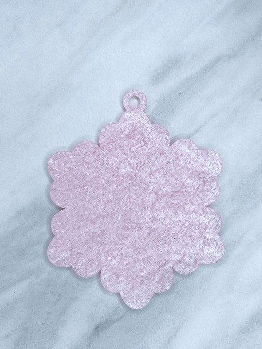 ACRYLIC SNOWFLAKE ORNAMENT BLANK - LIGHT PINK (1ct)