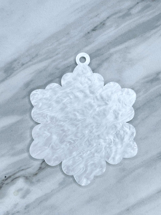 ACRYLIC SNOWFLAKE ORNAMENT BLANK - WHITE (1ct)