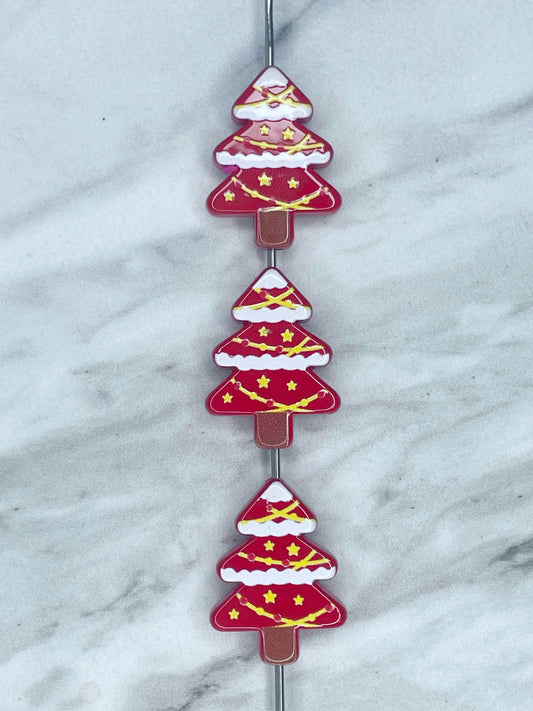 ACRYLIC CHRISTMAS TREE RED A2 (1ct)