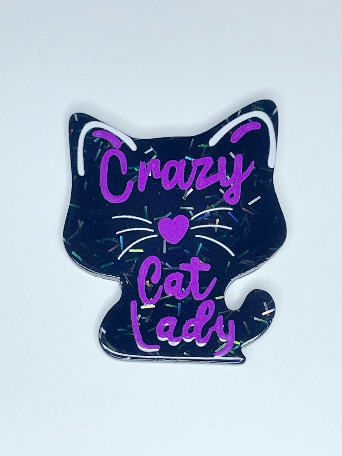 FLATBACK ACRYLIC CRAZY CAT LADY F265 (1ct)