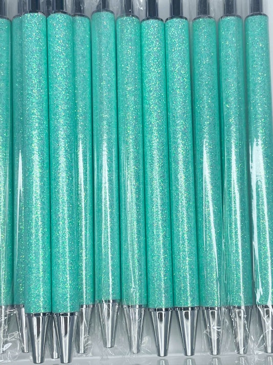 NON-BEADABLE METAL GLITTER PEN #16 TURQUOISE (1ct)