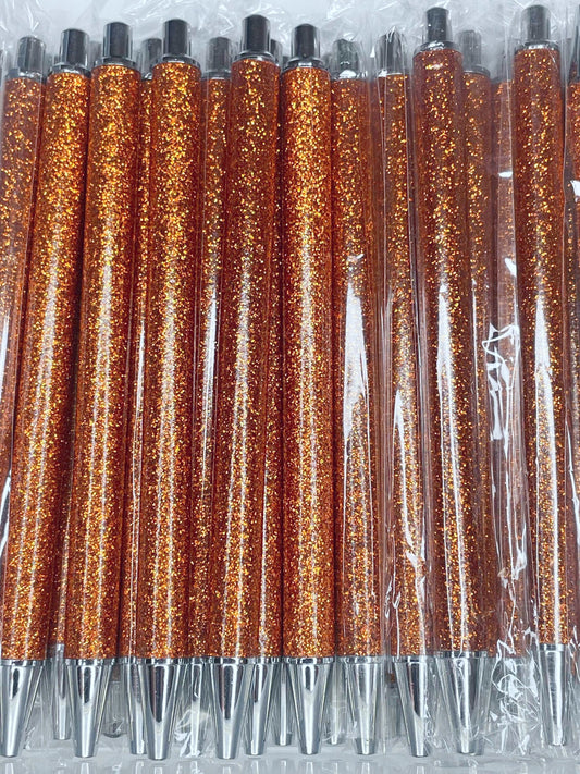 NON-BEADABLE METAL GLITTER PEN #9 BURNT ORANGE (1ct)