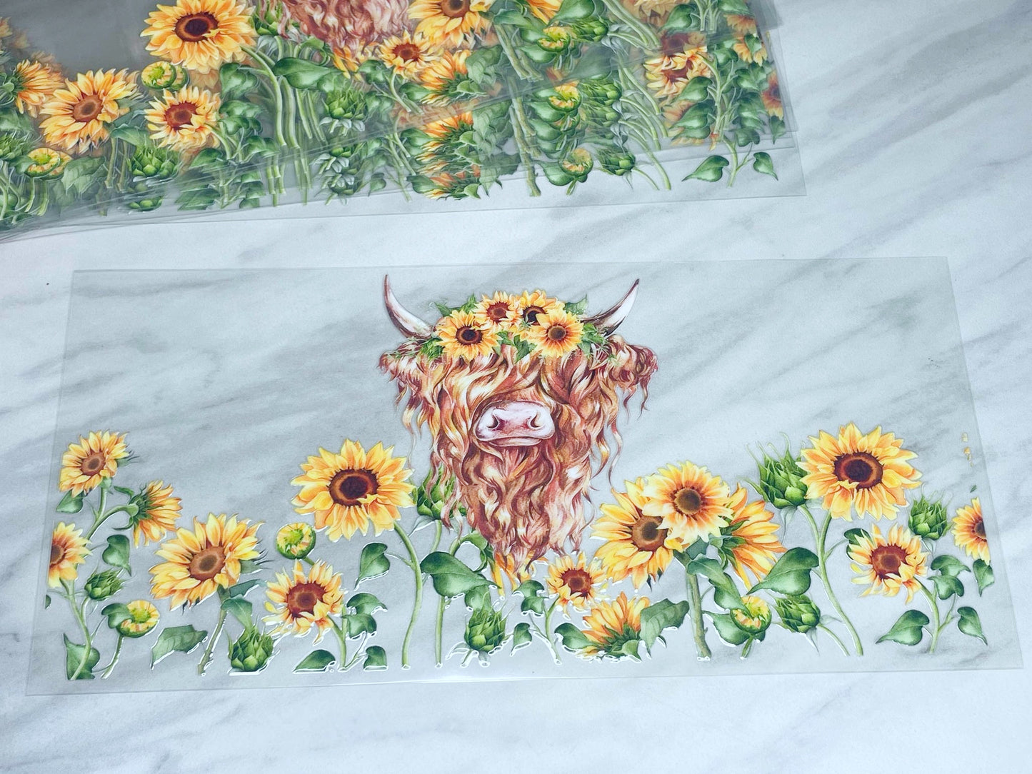 UV DTF 16OZ LIBBY WRAP SUNFLOWER HIGHLAND COW L24 (1ct)