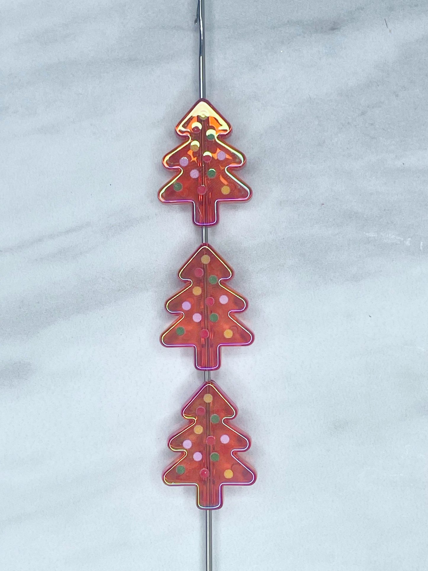 ACRYLIC CHRISTMAS TREE TRANSPARENT RED A5 (1ct)