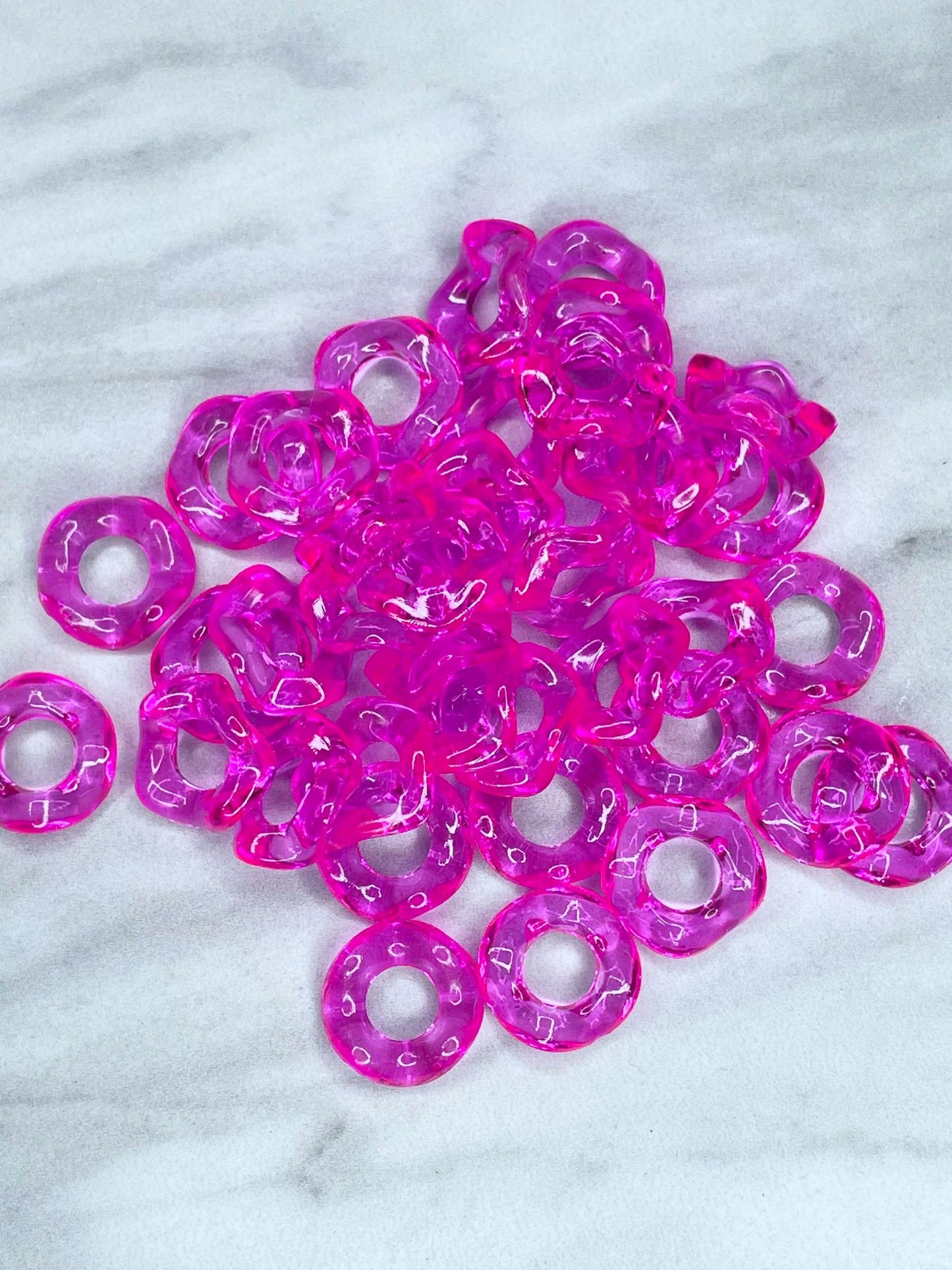 16MM WAVE ACRYLIC SPACERS - PACK OF 10