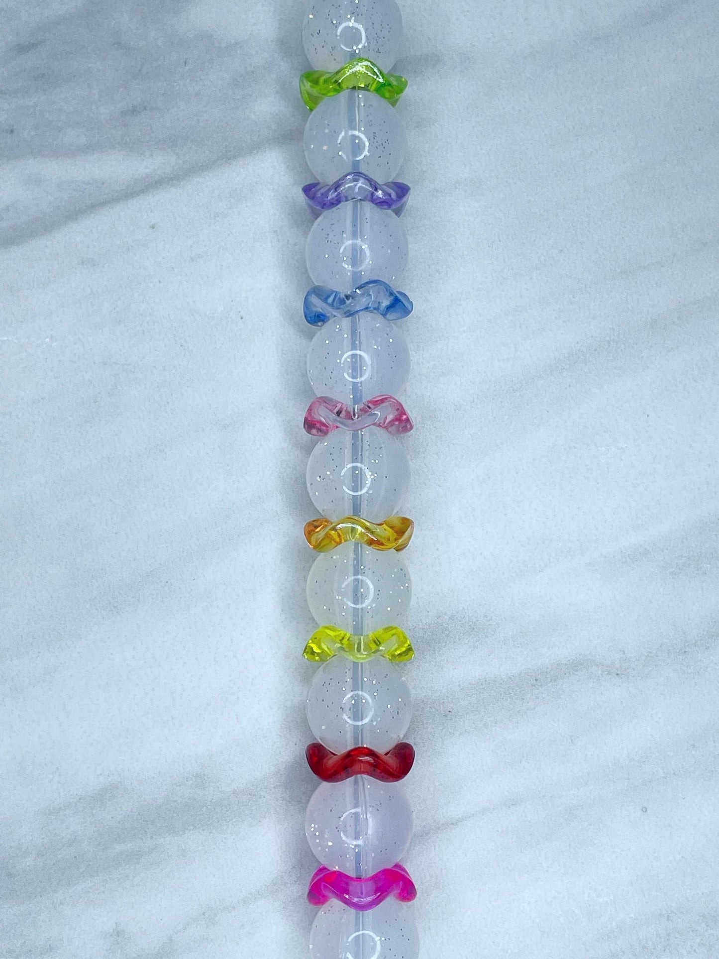 16MM WAVE ACRYLIC SPACERS - PACK OF 10