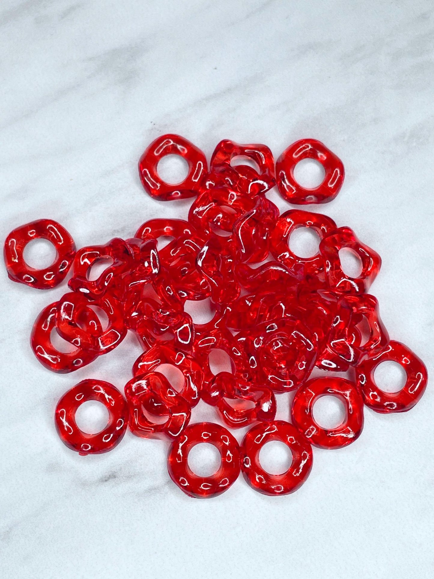 16MM WAVE ACRYLIC SPACERS - PACK OF 10