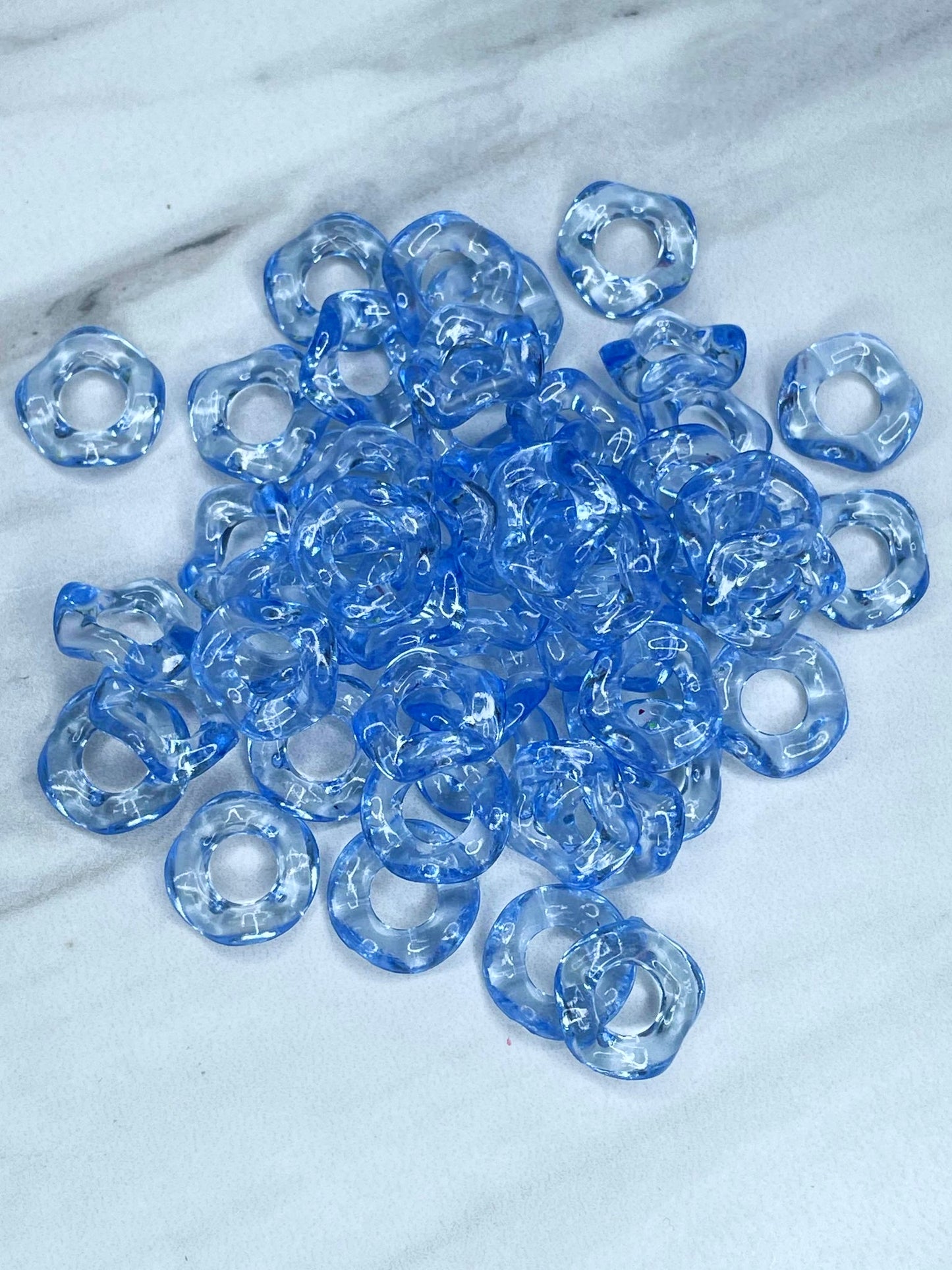 16MM WAVE ACRYLIC SPACERS - PACK OF 10