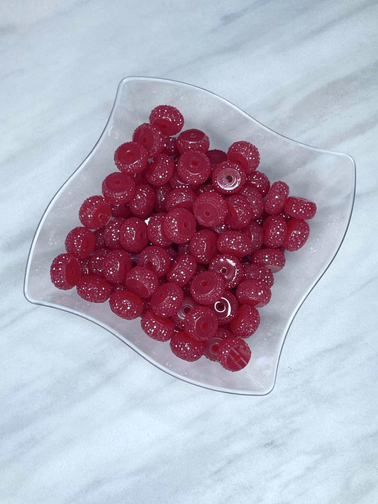 12MM RESIN RHINESTONE SPACER PASSION BERRY #36 (EACH)