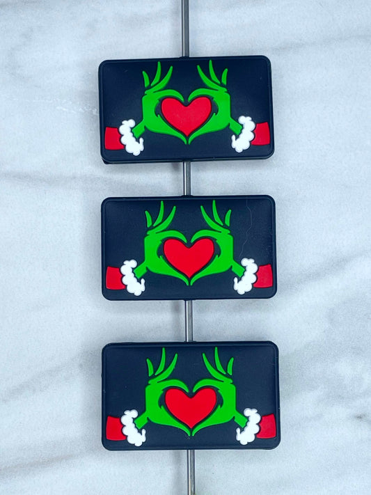 SQUARE GRINCH HEART HANDS SILICONE FOCAL B7 (1ct)