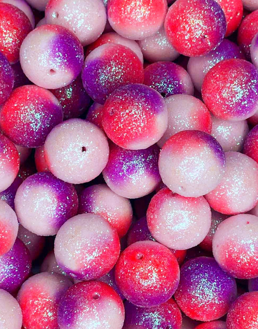 SUGAR SHIMMER ACRYLIC BEAD PINK/PURPLE/CORAL OMBRE (1ct)