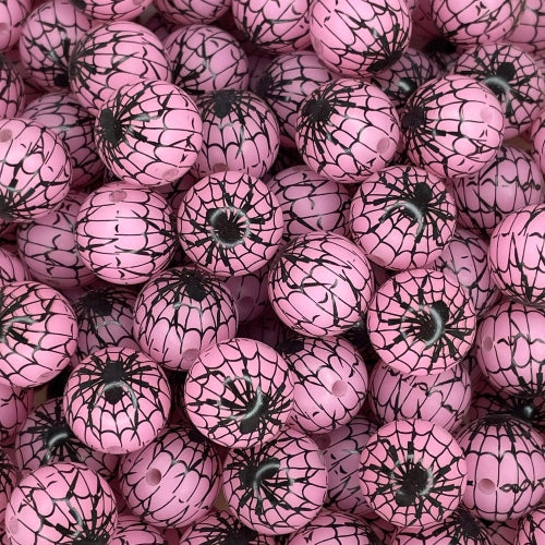 P579 SPIDER WEB LIGHT PINK GLOW 15MM PRINT (1ct)
