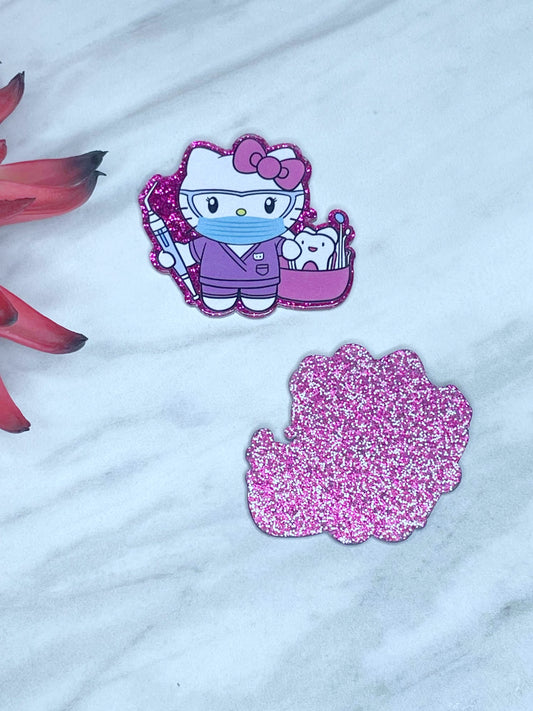 FLATBACK ACRYLIC KITTY WITH SYRINGE F2 (1ct)