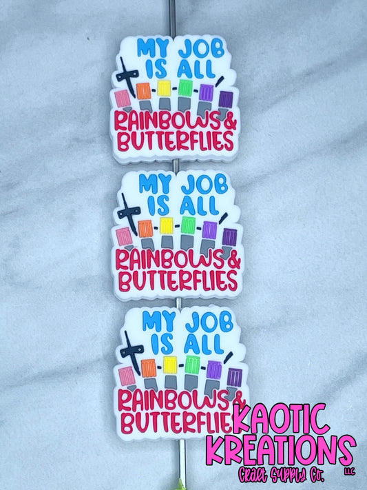 RAINBOWS AND BUTTERFLIES SILICONE FOCAL D424 (1ct)