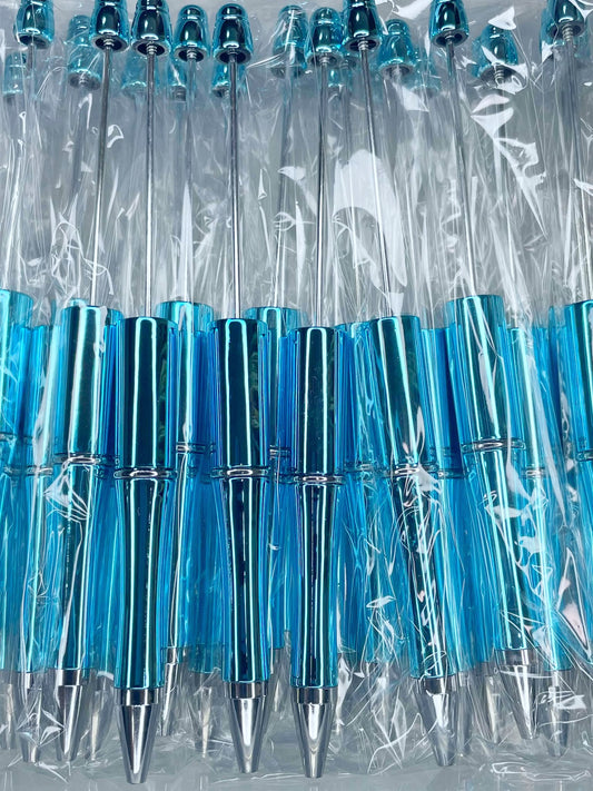 BEADABLE PLASTIC CHROME PEN BRIGHT BLUE B42 (1ct)
