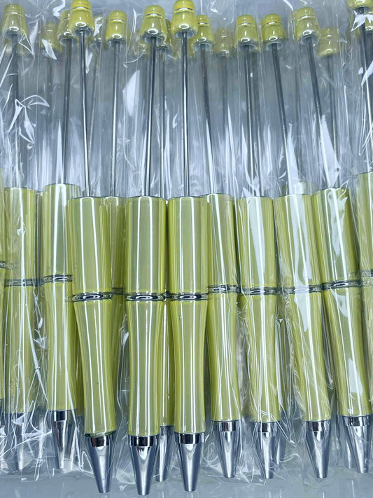 BEADABLE PLASTIC PEN CHROME SOFT YELLOW B44 (1ct)