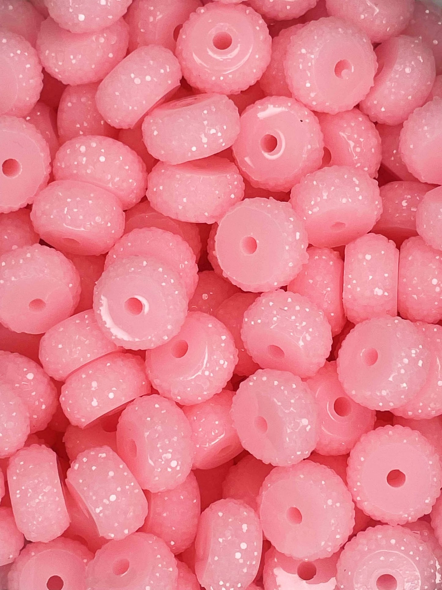 12MM RESIN RHINESTONE SPACER COTTON CANDY PINK 54 (1ct)