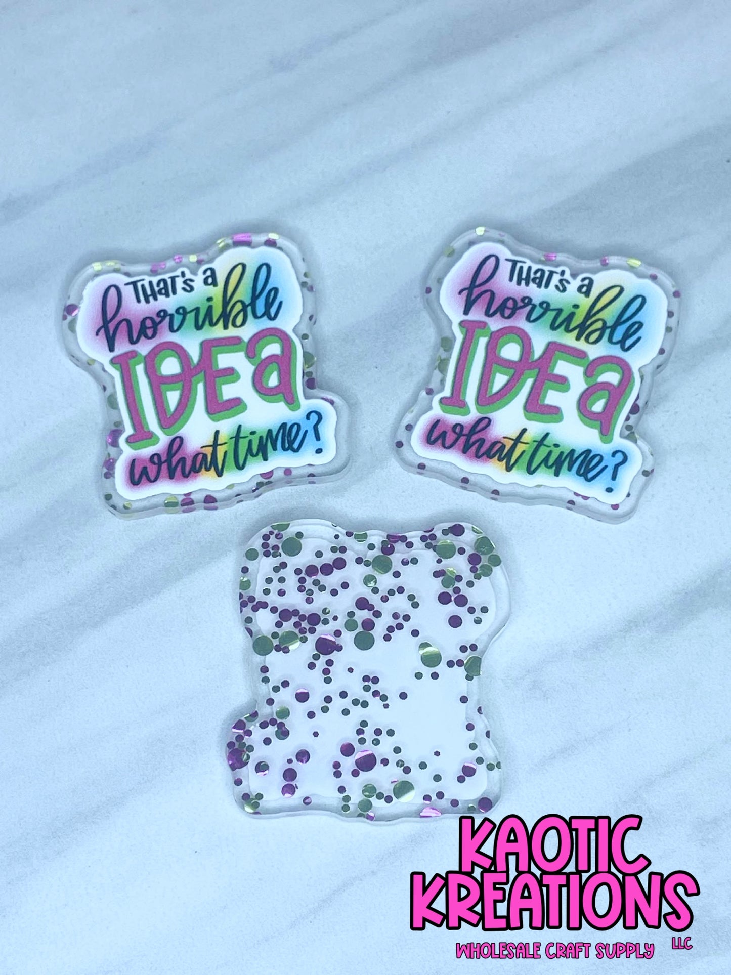 FLATBACK ACRYLIC HORRIBLE IDEA F189 (1ct)