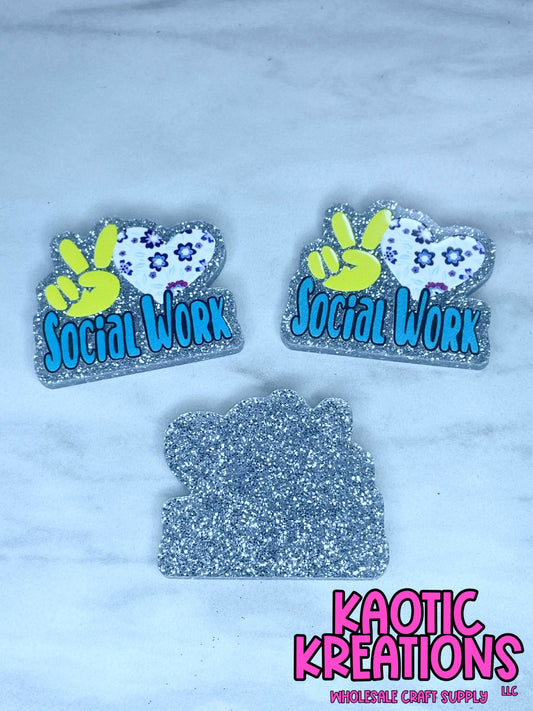 FLATBACK ACRYLIC SOCIAL WORK F30 (1ct)