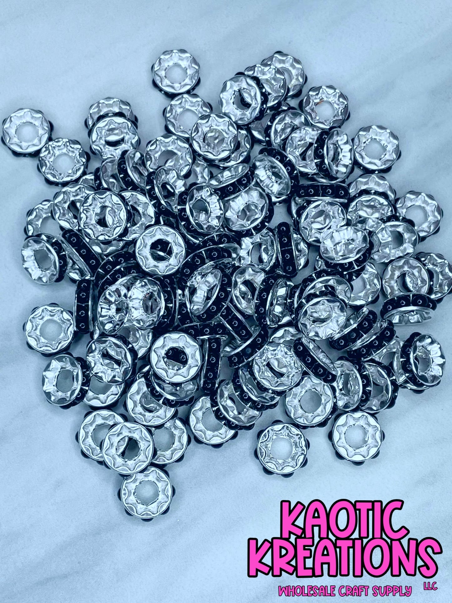 12MM LARGE HOLE PEARL SPACER BLACK B34 (1ct)