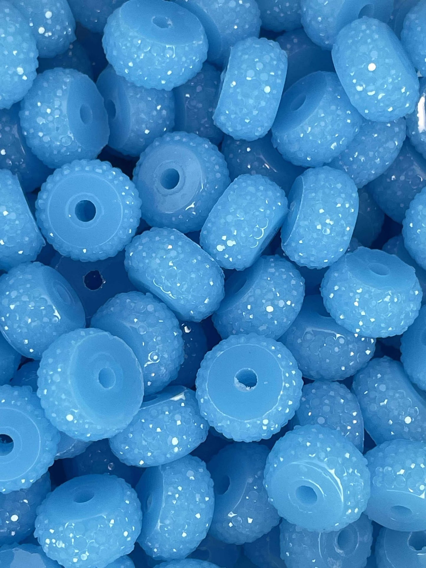 12MM RESIN RHINESTONE SPACER TARHEEL BLUE 22 (1ct)