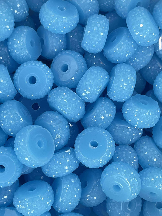 12MM RESIN RHINESTONE SPACER TARHEEL BLUE 22 (1ct)