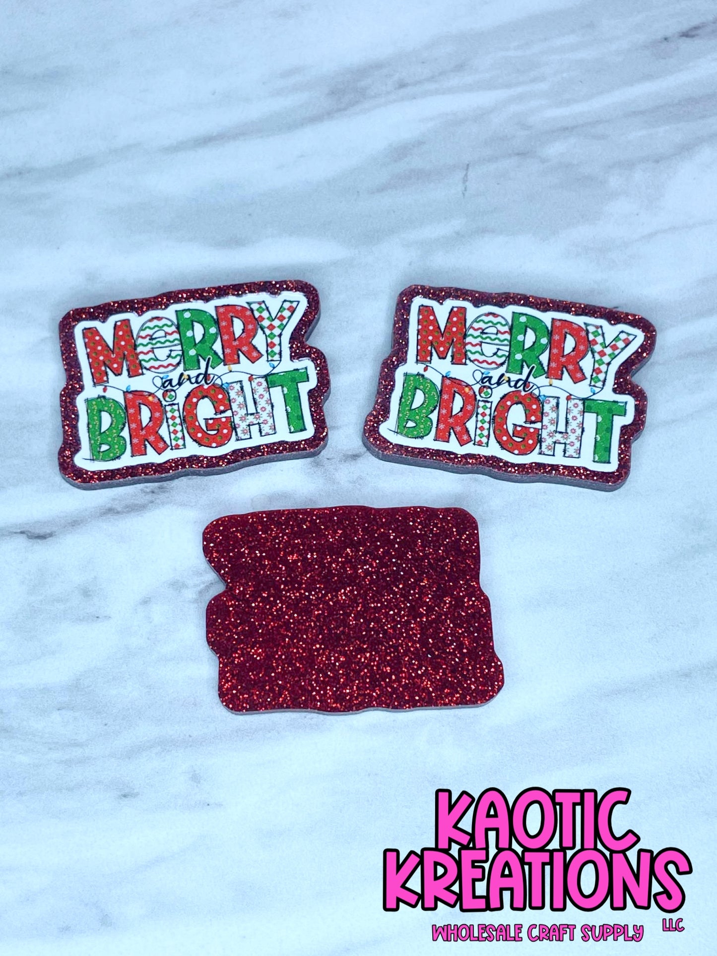 FLATBACK ACRYLIC MERRY AND BRIGHT F230 (1ct)