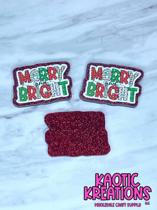 FLATBACK ACRYLIC MERRY AND BRIGHT F230 (1ct)