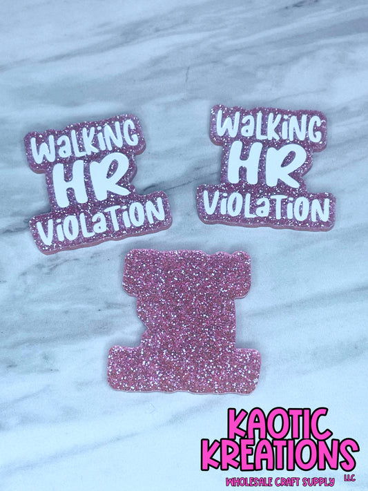 FLATBACK ACRYLIC WALKING HR VIOLATION F240 (1ct)