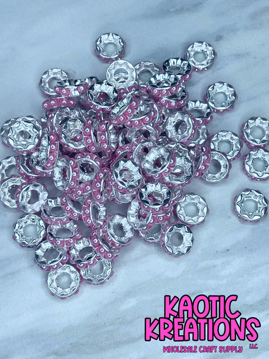 12MM LARGE HOLE PEARL SPACER PINK B35 (1ct)
