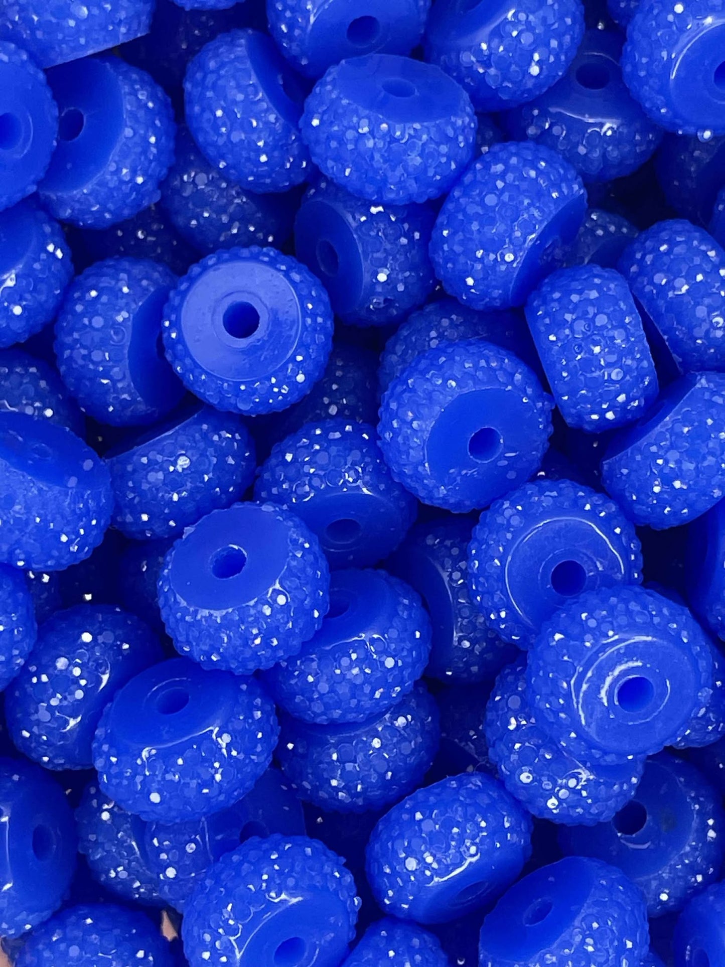 12MM RESIN RHINESTONE SPACER ROYAL BLUE 23 (1ct)