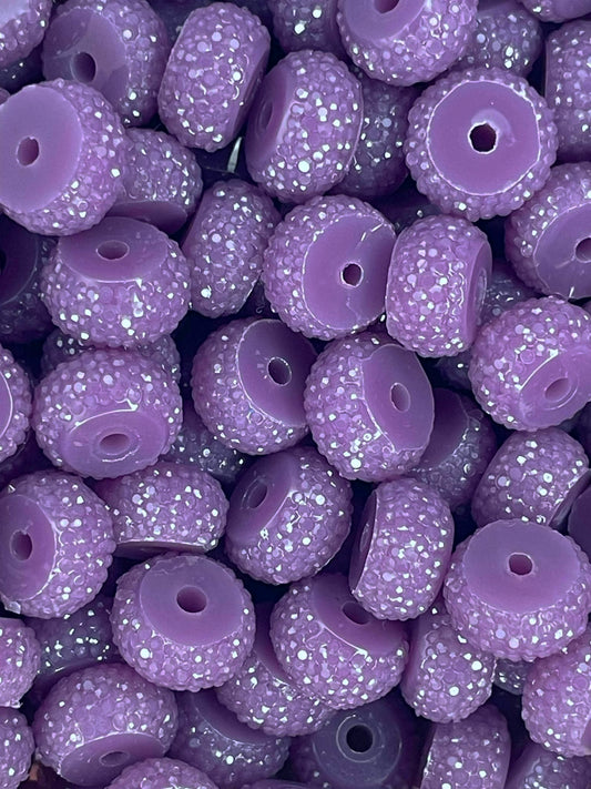 12MM RESIN RHINESTONE SPACER GRAPE 35 (1ct)