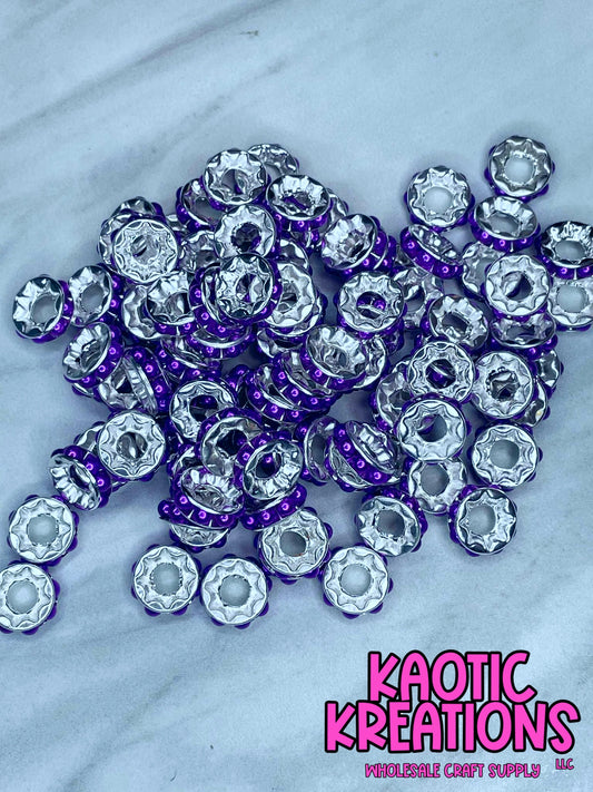 12MM LARGE HOLE PEARL SPACER PURPLE B40 (1ct)