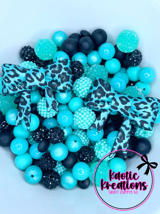 ACRYLIC SILICONE BEAD MIX W/JUMBO BOWS #110 (24ct)