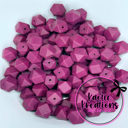 14MM HEXAGON MERLOT #24 (10ct)