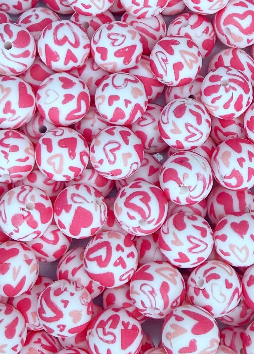 P719 PINK HEARTS 15MM PRINT (1ct)