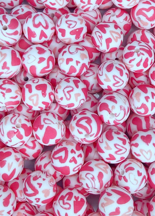 P719 PINK HEARTS 15MM PRINT (1ct)