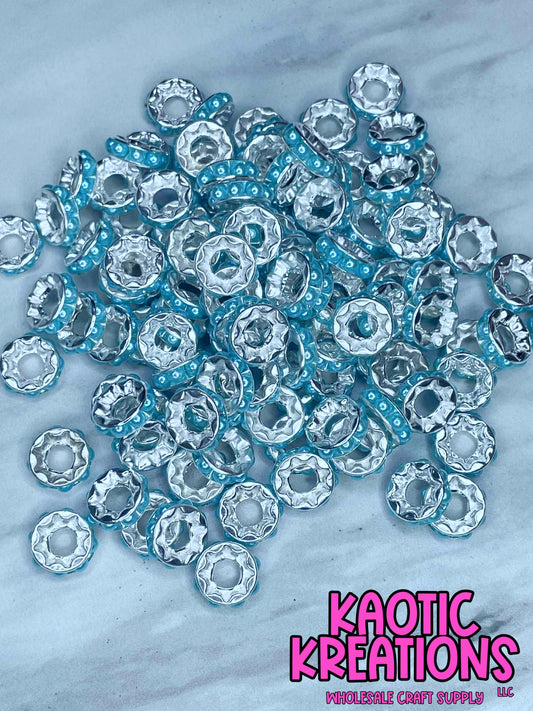 12MM LARGE HOLE PEARL SPACER LIGHT BLUE B39 (1ct)