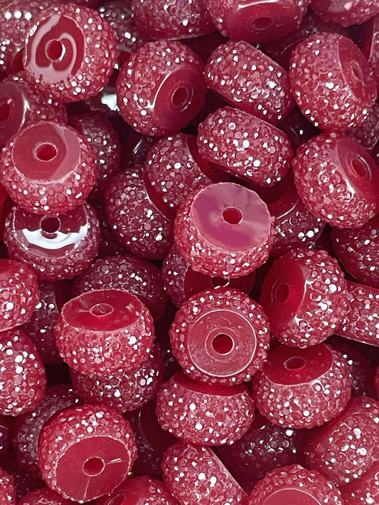 12MM RESIN RHINESTONE SPACER DEEP BERRY 12 (1ct)