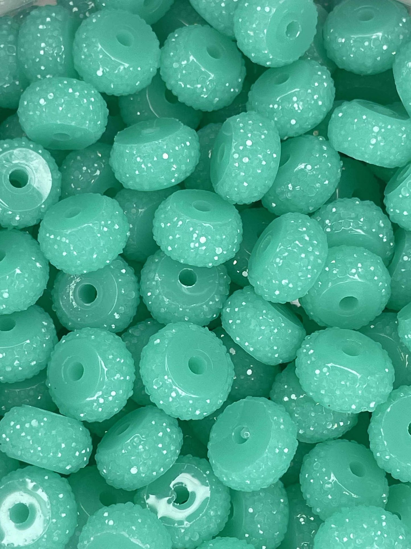 12MM RESIN RHINESTONE SPACER CARIBBEAN 21 (1ct)